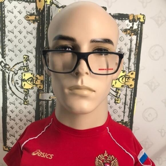 NEW AUTHENTIC Prada Linea Rossa VPS 02O Eyeglasses – Blue Crystal Full-Rim - Picture 8 of 14